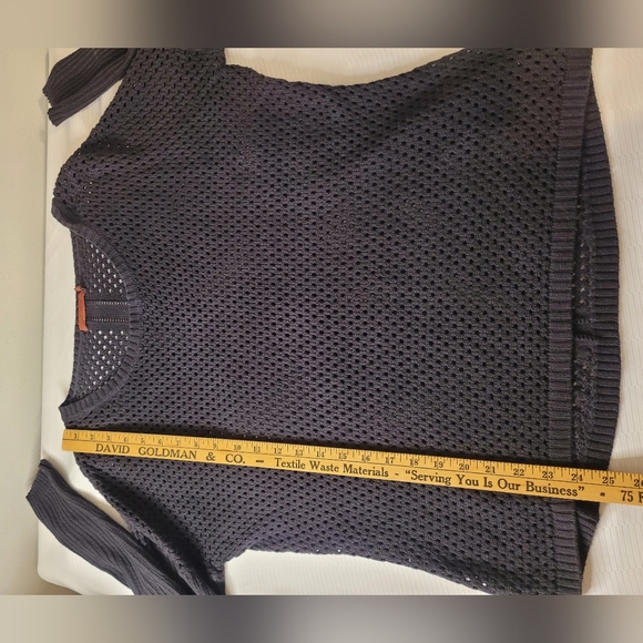 Prana Parker Black Open Knit Long Sleeve Sweater sz L - Picture 5 of 9